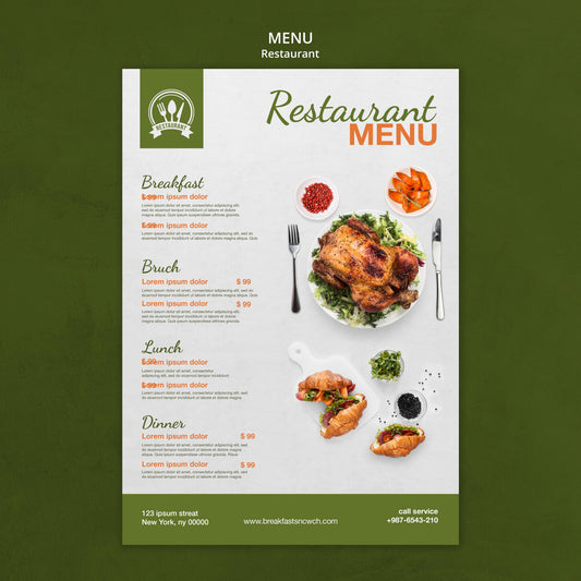 Carte de menu personnalisée